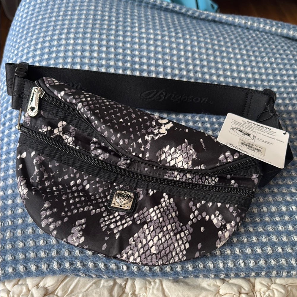 Brighton Monochrome Snake Pattern Belt Bag